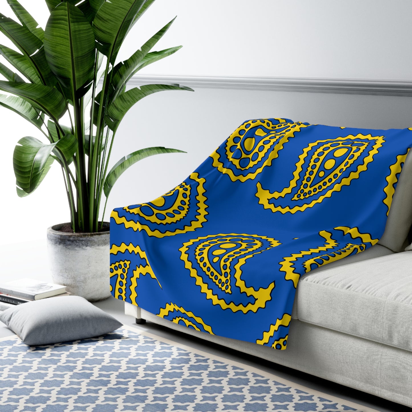 Ukraine Retro Paisley Blanket Throw