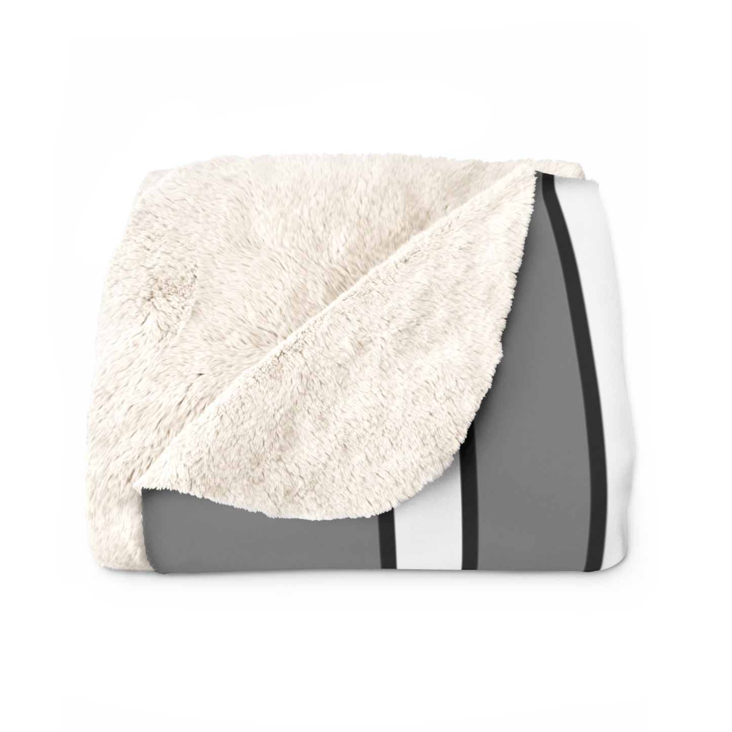 Grey, White Retro Stripes Blanket Throw