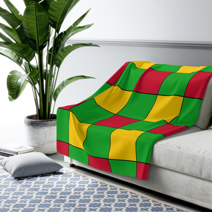 Sao Tome And Principe Retro Check Blanket Throw