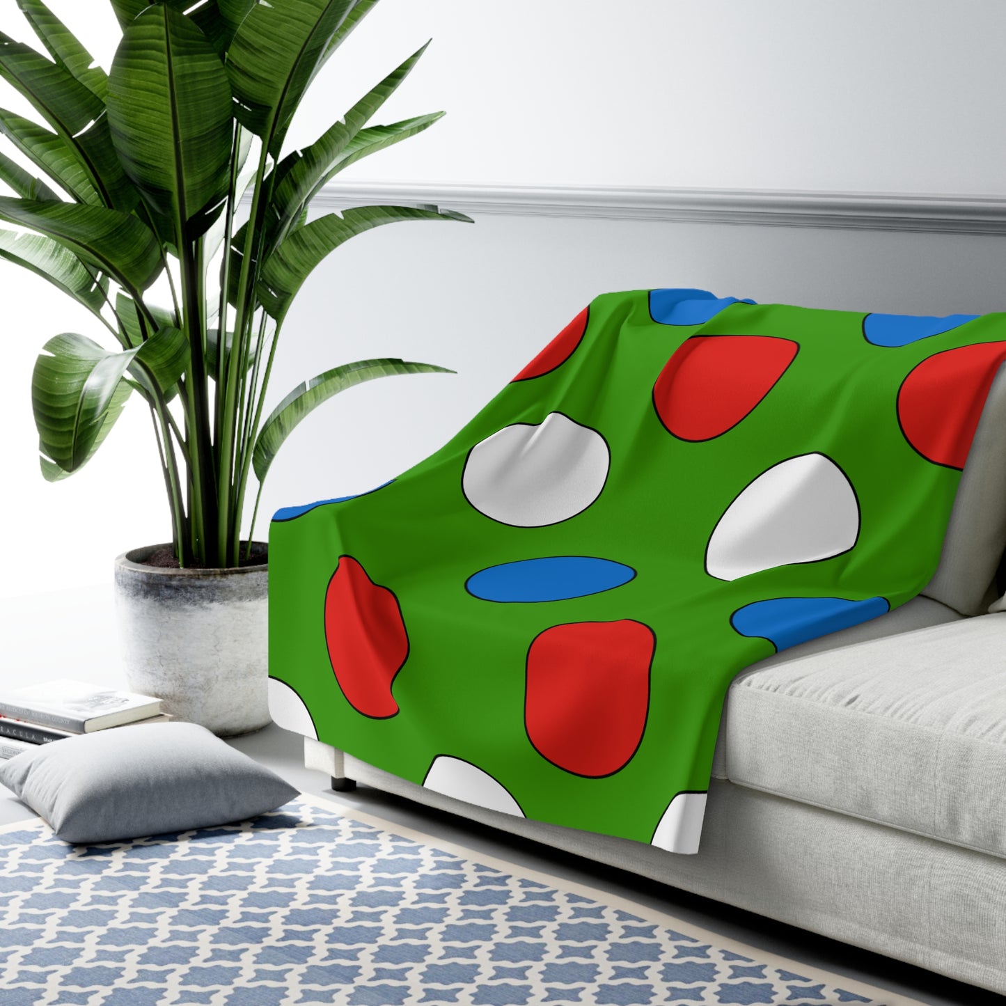 Equatorial Guinea Retro Polka Dots Blanket Throw