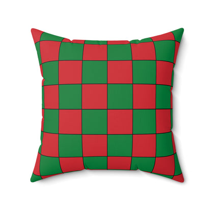 Turkmenistan Retro Check Cushion Pillow