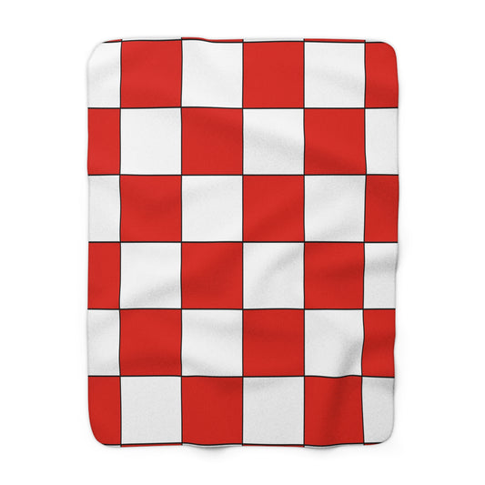 French Polynesia Retro Check Blanket Throw