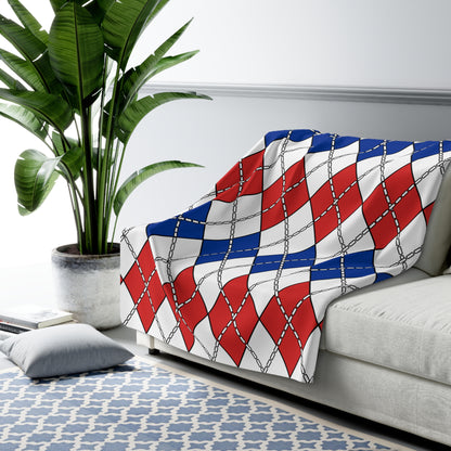 Faroe Islands Retro Argyle Blanket Throw