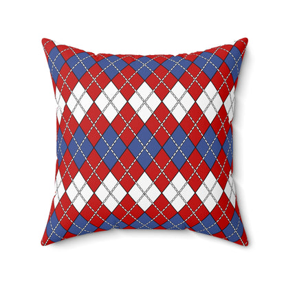 Democratic Peoples Republic Of Korea Retro Argyle Cushion Pillow