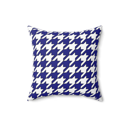 Navy Blue, White Retro Houndstooth Cushion Pillow