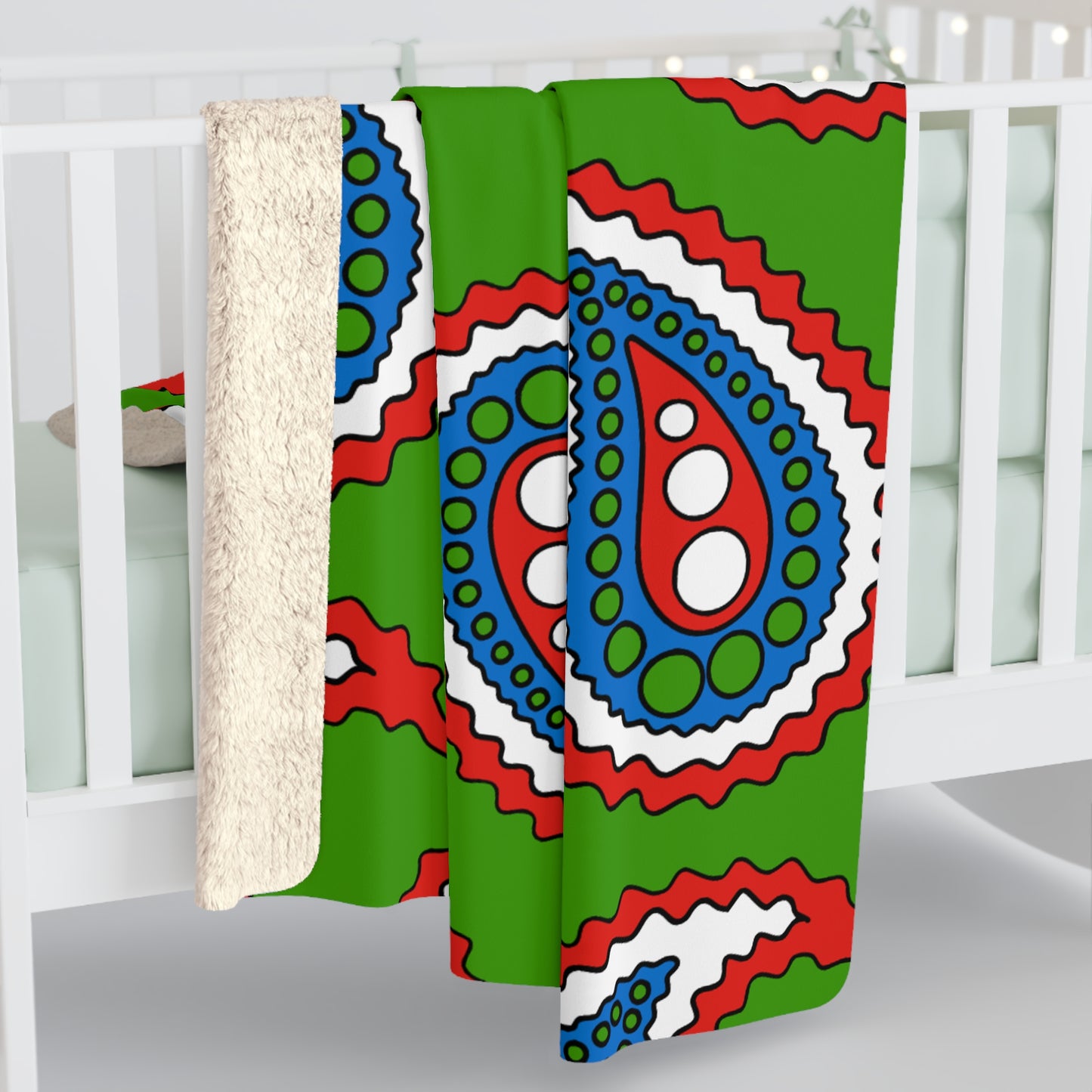 Equatorial Guinea Retro Paisley Blanket Throw