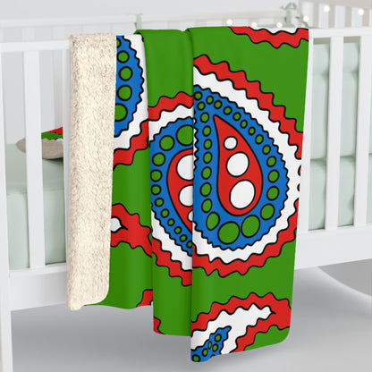 Equatorial Guinea Retro Paisley Blanket Throw
