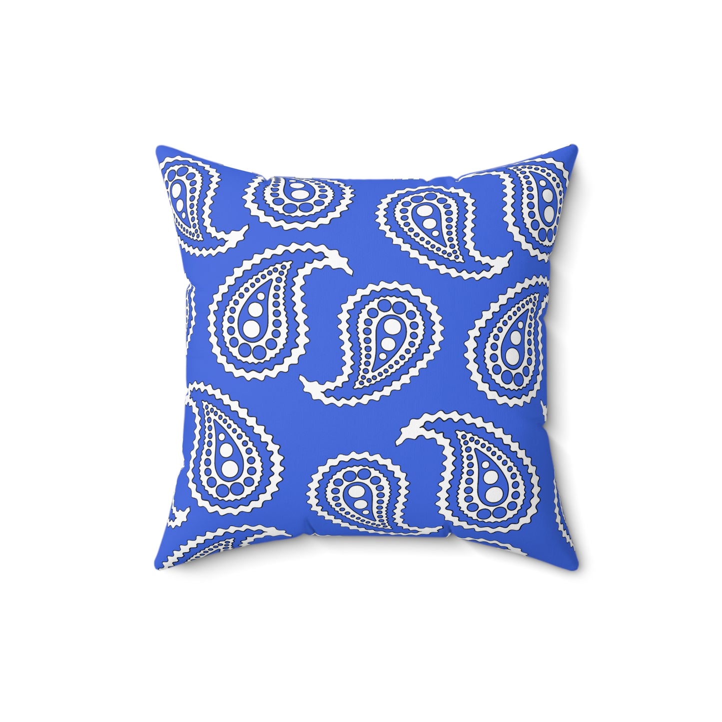 Royal Blue, White Retro Paisley Cushion Pillow