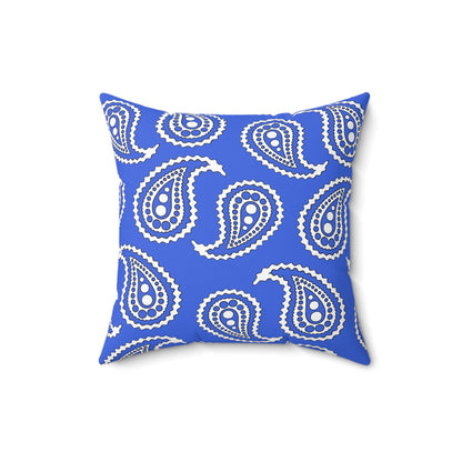 Royal Blue, White Retro Paisley Cushion Pillow