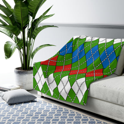 Equatorial Guinea Retro Argyle Blanket Throw