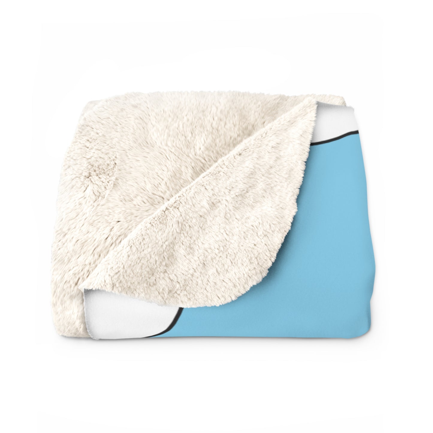 Sky Blue, White Retro Polka Dots Blanket Throw