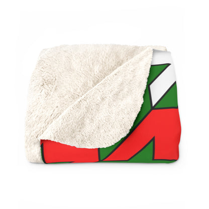 Green, White, Red Retro Houndstooth Blanket Throw
