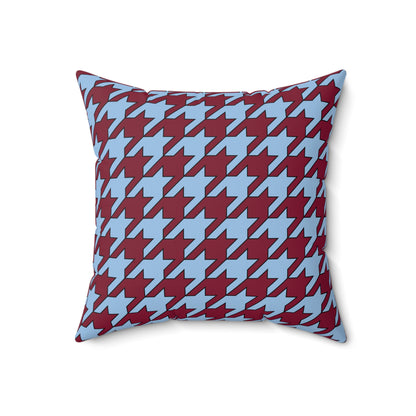 Claret, Blue Retro Houndstooth Cushion Pillow