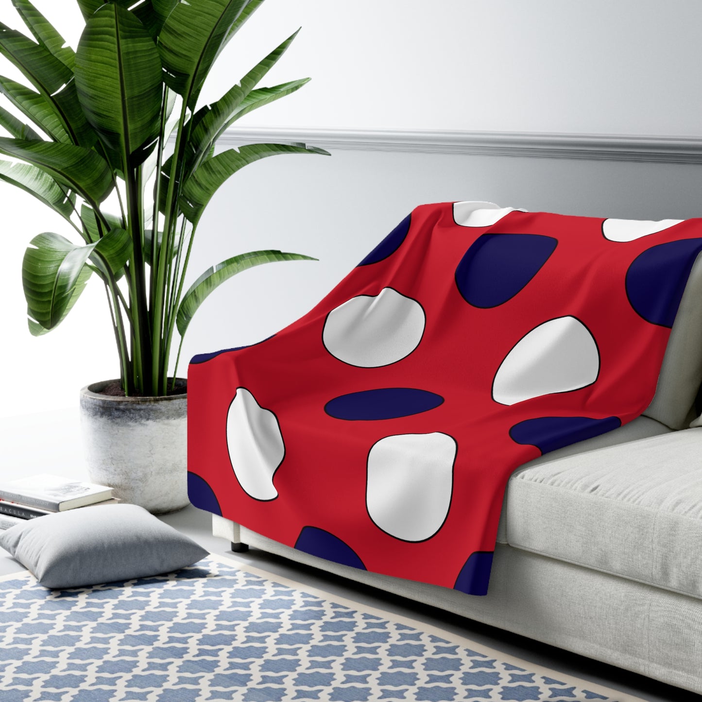 Bermuda Retro Polka Dots Blanket Throw