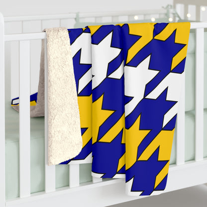 Bosnia And Herzegovina Retro Houndstooth Blanket Throw