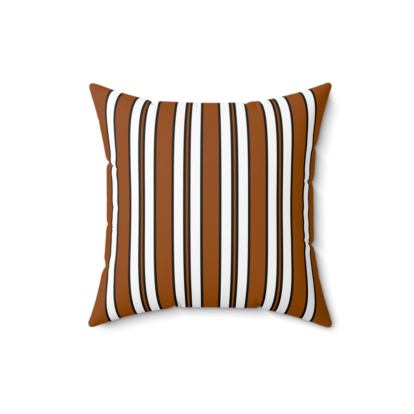 Brown, White Retro Stripes Cushion Pillow