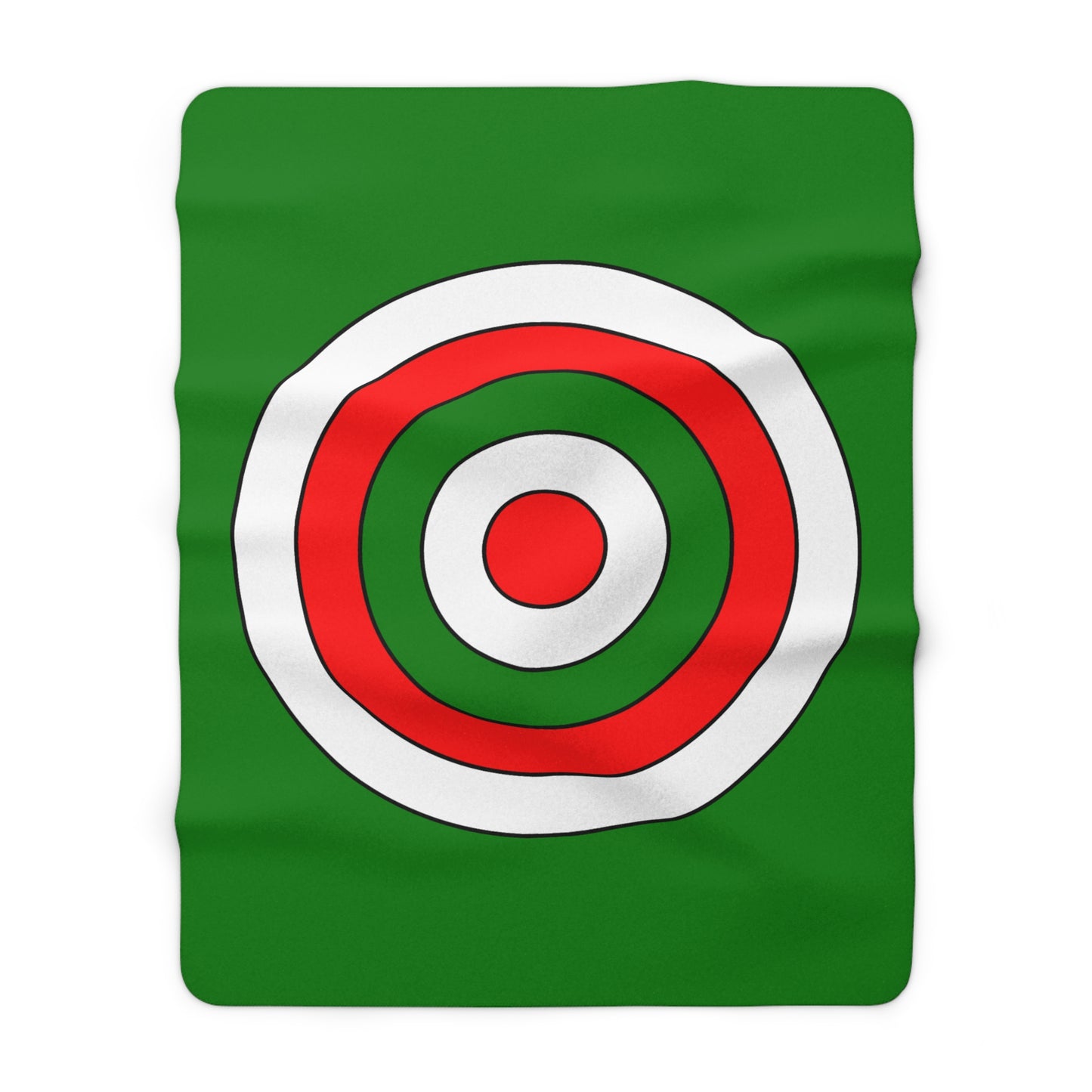 Green, White, Red Retro Target Blanket Throw