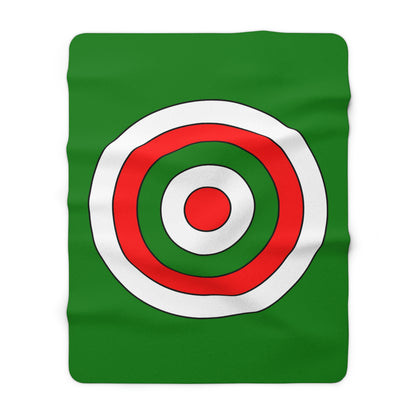 Green, White, Red Retro Target Blanket Throw