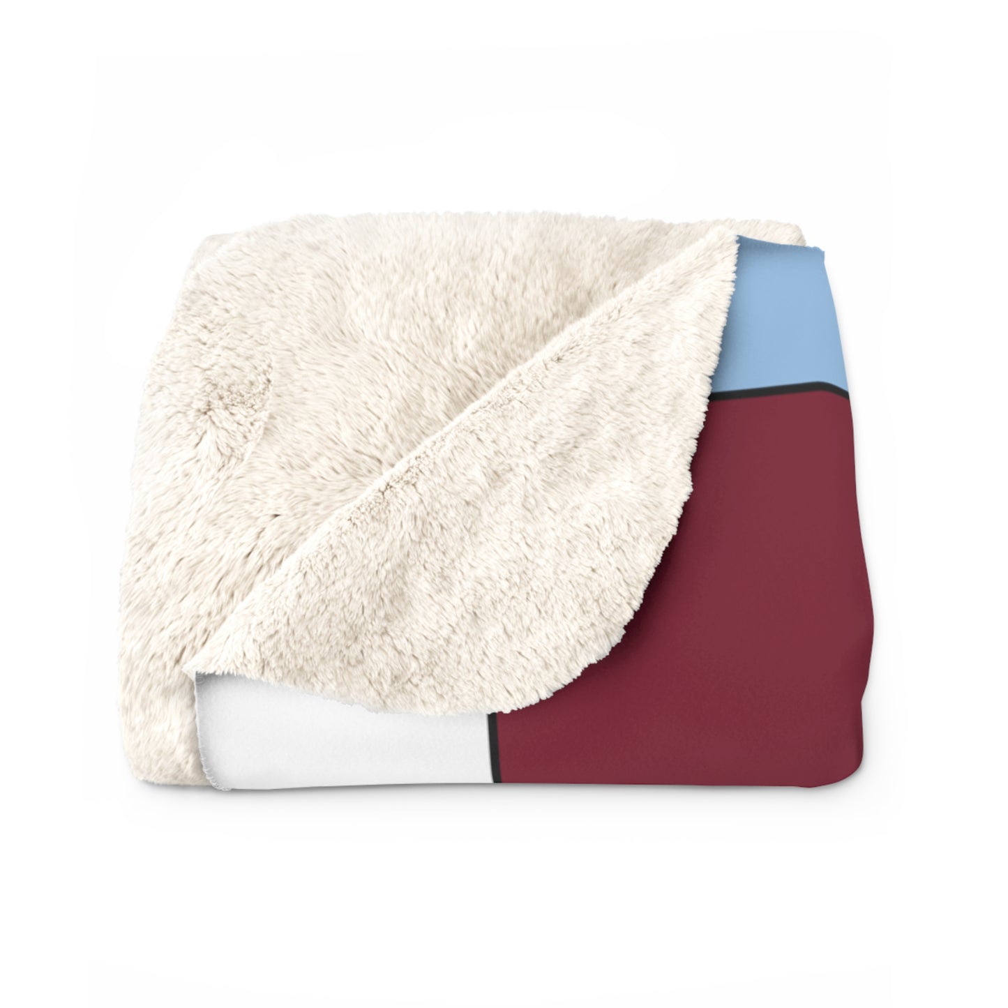 Claret, Blue, White Retro Check Blanket Throw