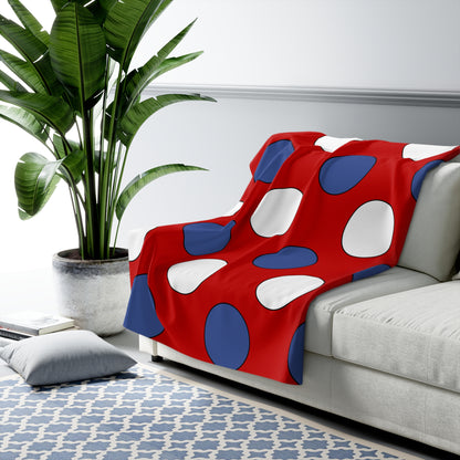 Democratic Peoples Republic Of Korea Retro Polka Dots Blanket Throw