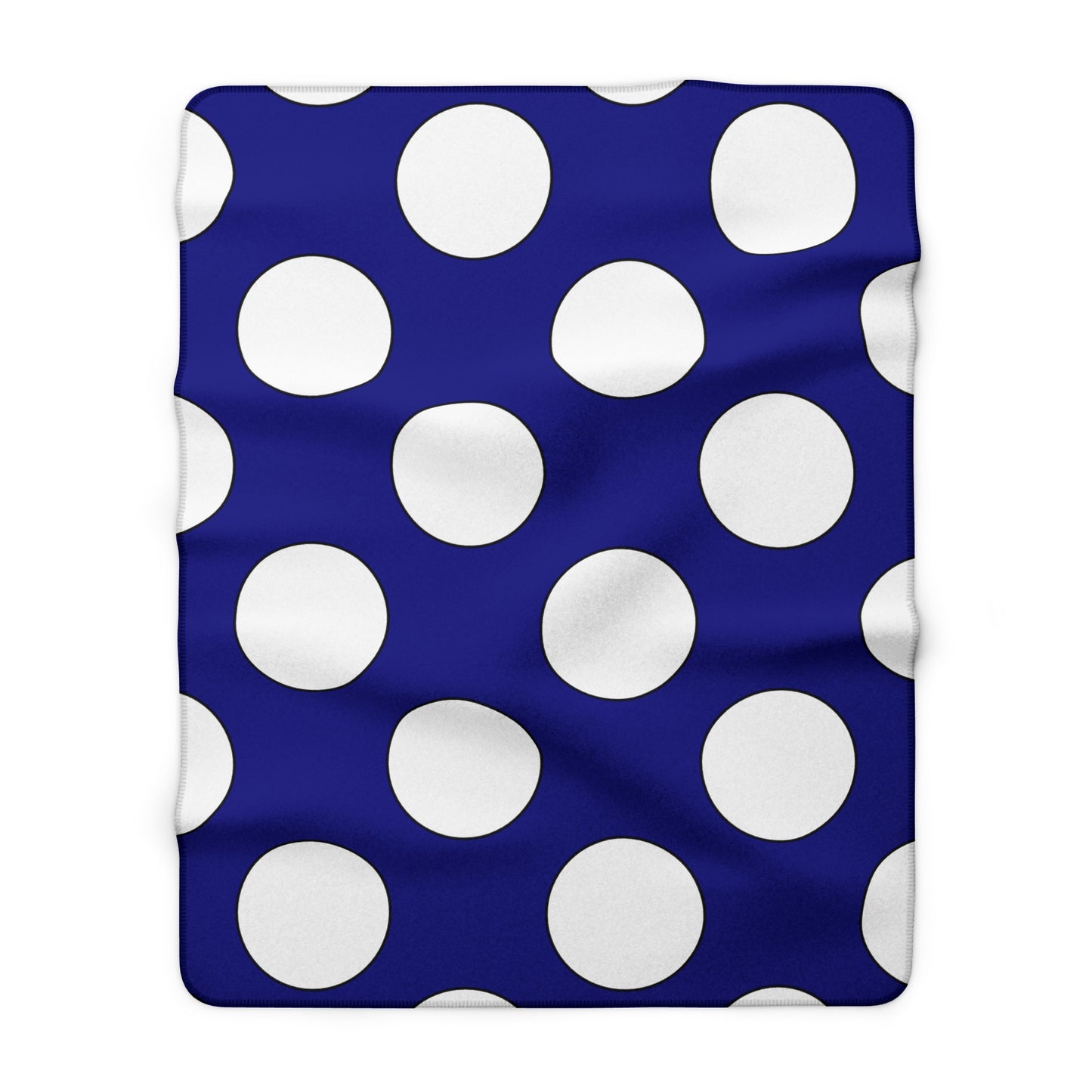 Navy Blue, White Retro Polka Dots Blanket Throw
