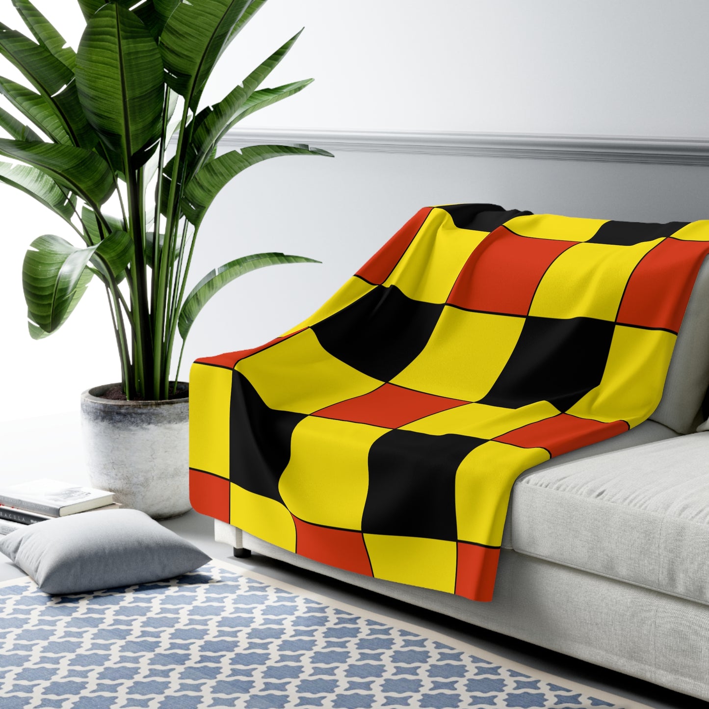 Uganda Retro Check Blanket Throw