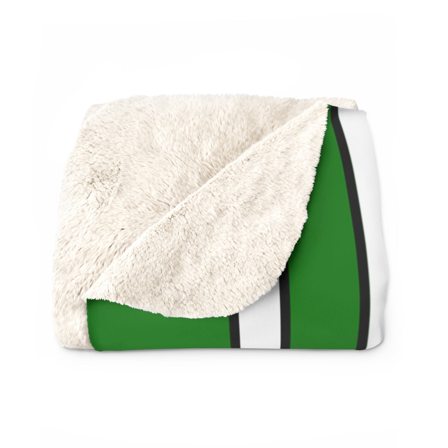 Green, White Retro Stripes Blanket Throw