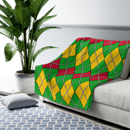 Sao Tome And Principe Retro Argyle Blanket Throw