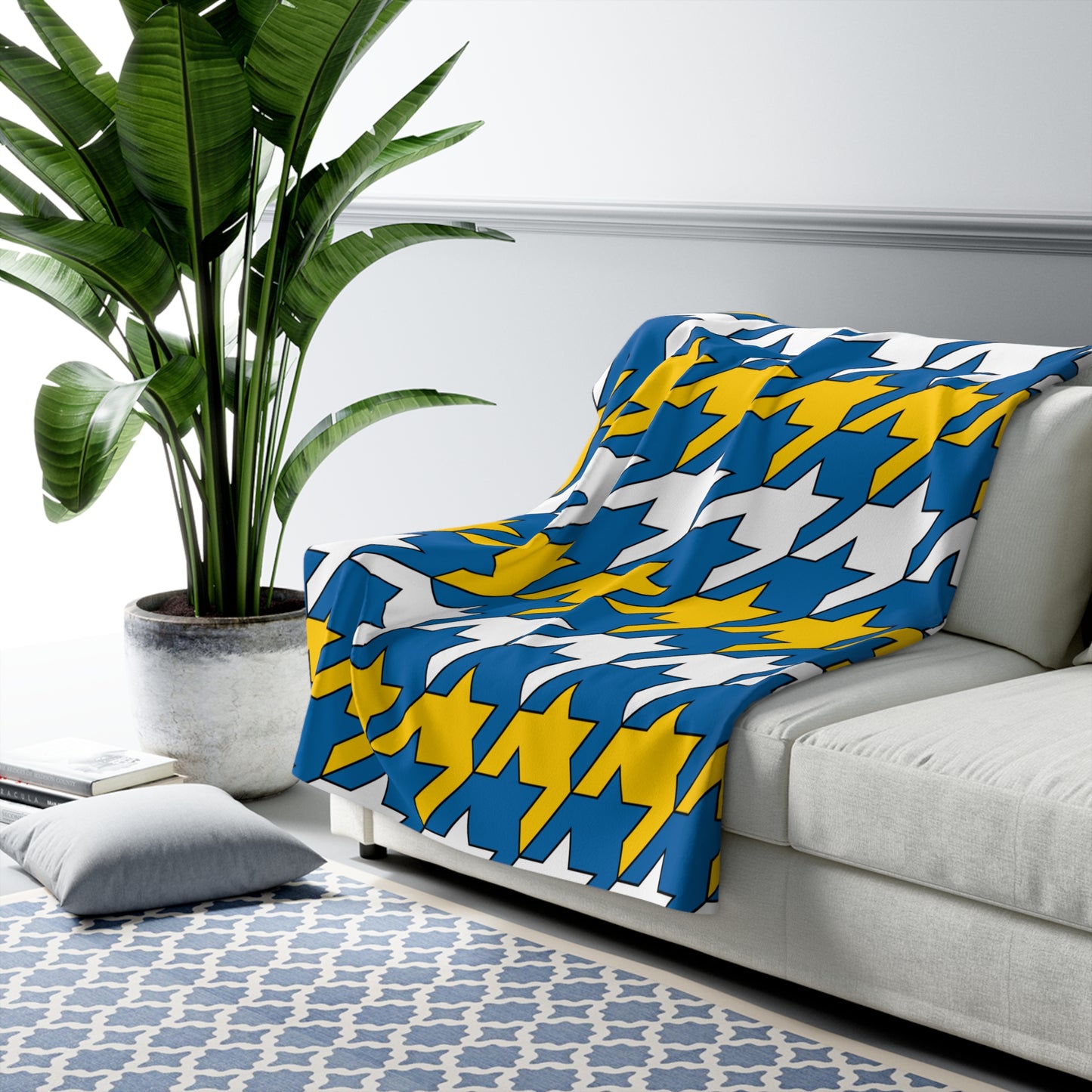 Canary Islands Retro Houndstooth Blanket Throw