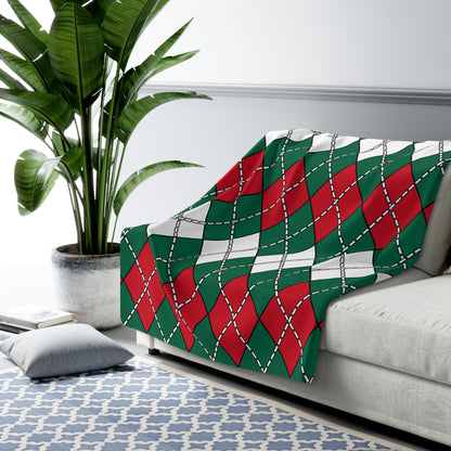 Mexico Retro Argyle Blanket Throw
