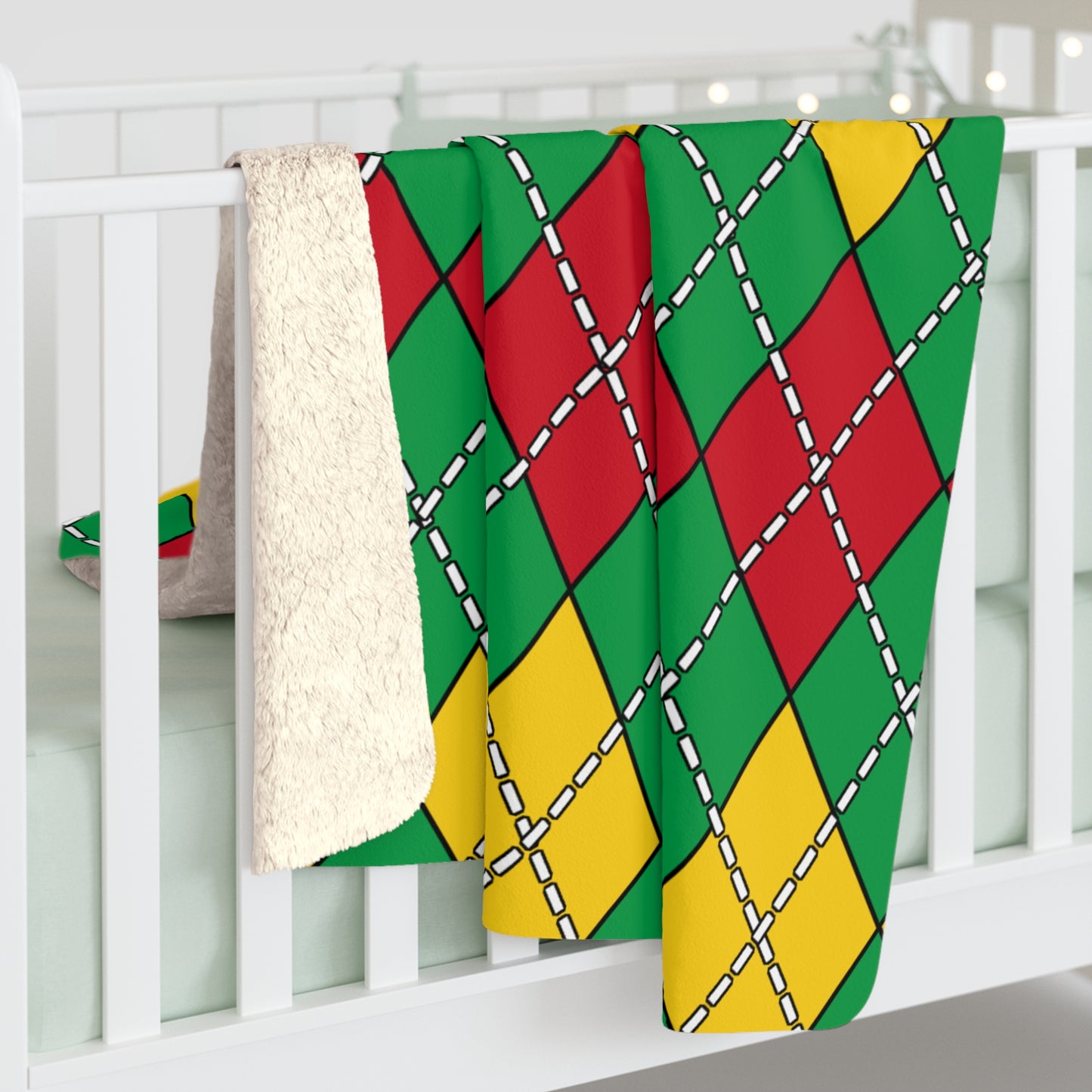 Guinea Bissau Retro Argyle Blanket Throw