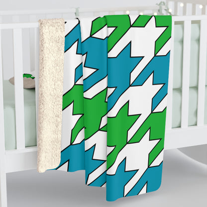 Uzbekistan Retro Houndstooth Blanket Throw