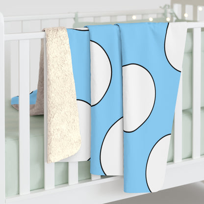 Light Blue, White Retro Polka Dots Blanket Throw