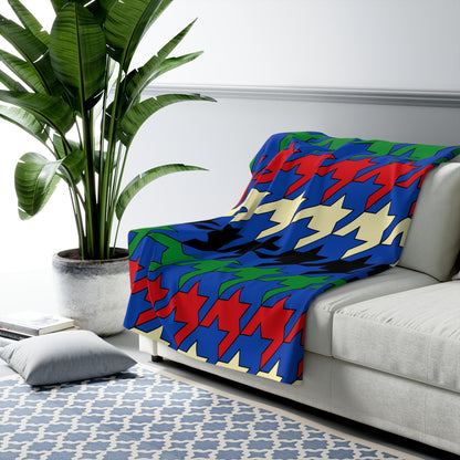 South Sudan Retro Houndstooth Blanket Throw
