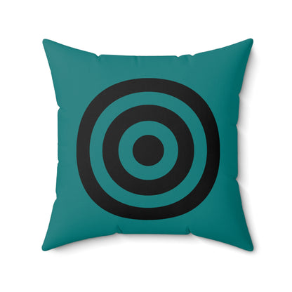 Teal, Black Retro Target Cushion Pillow