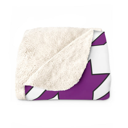 Purple, White Retro Houndstooth Blanket Throw