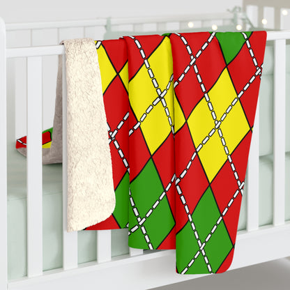 Burkina Faso Retro Argyle Blanket Throw