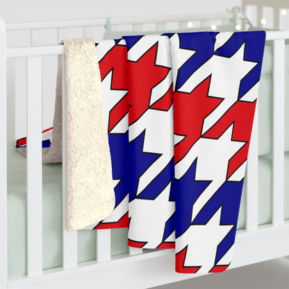 Wallis And Futuna Retro Houndstooth Blanket Throw