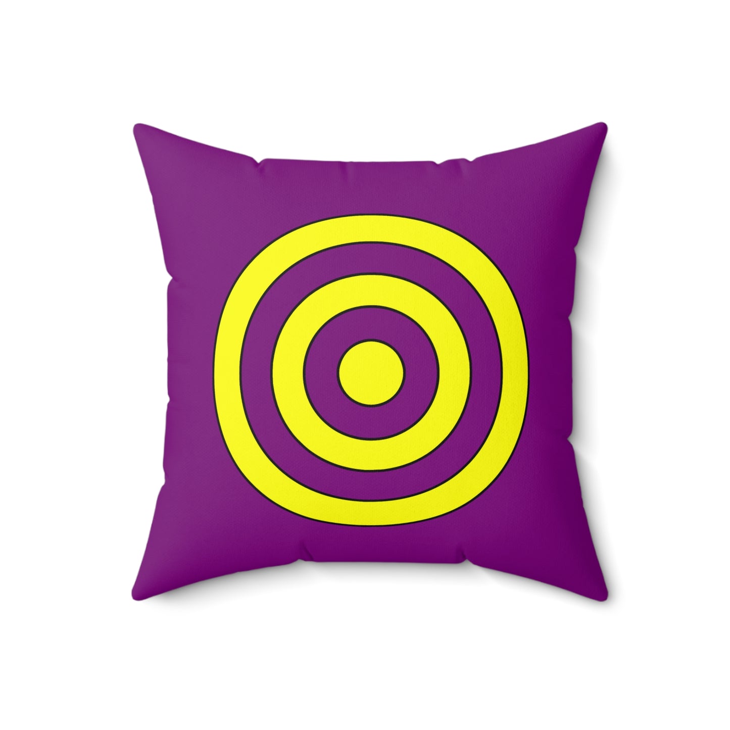 Purple, Yellow Retro Target Cushion Pillow