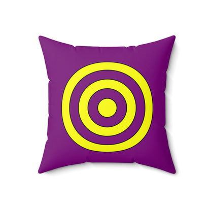 Purple, Yellow Retro Target Cushion Pillow