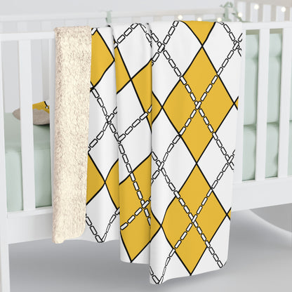 United States Virgin Islands Retro Argyle Blanket Throw
