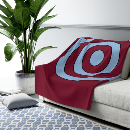Claret, Blue Retro Target Blanket Throw