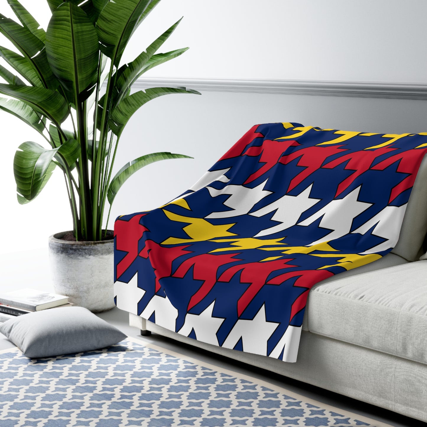 Turks And Caicos Islands Retro Houndstooth Blanket Throw