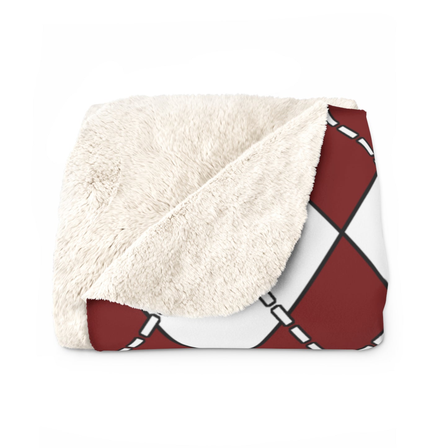 Maroon, White Retro Argyle Blanket Throw