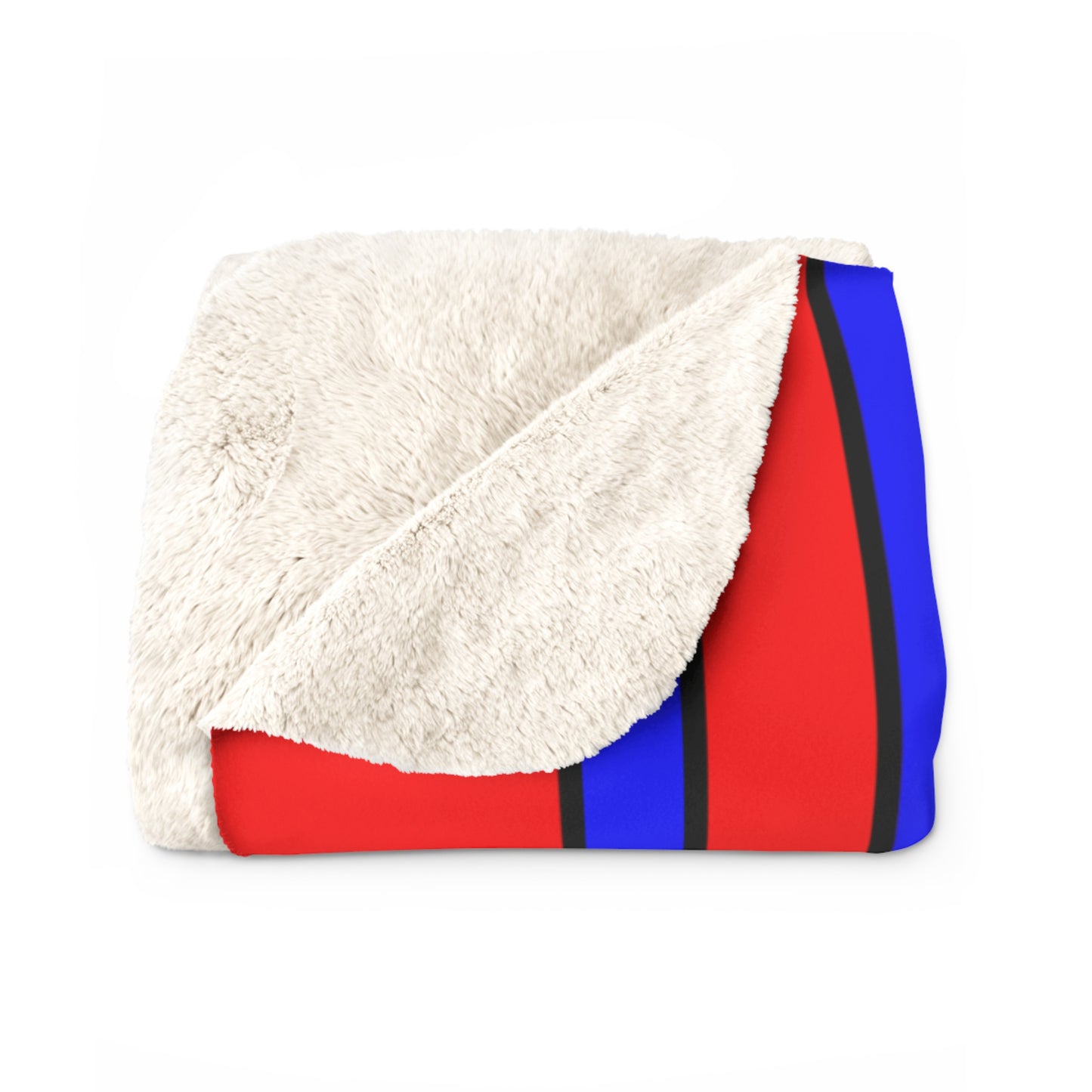 Red, Blue Retro Stripes Blanket Throw