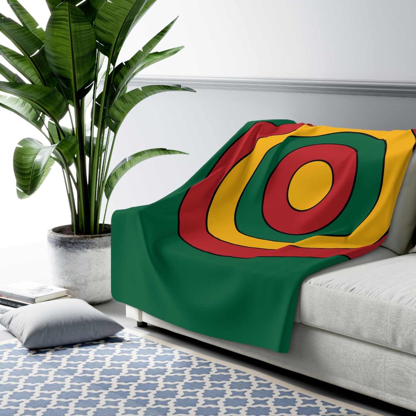 Lithuania Retro Target Blanket Throw