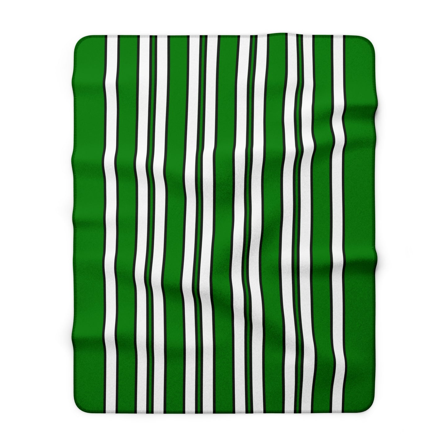 Green, White Retro Stripes Blanket Throw