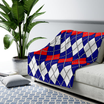 Heard Island And Mcdonald Islands Retro Argyle Blanket Throw