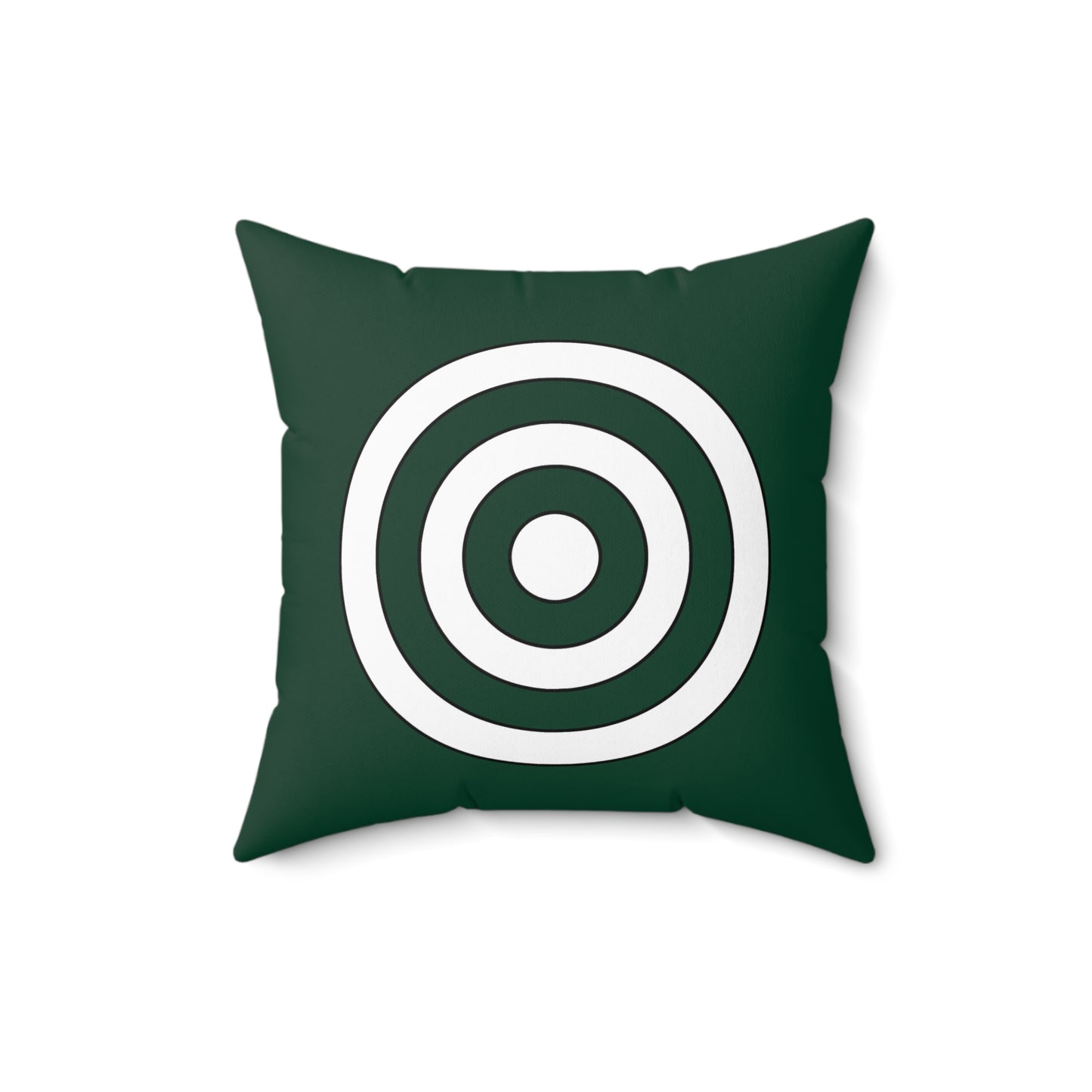 Dark Green, White Retro Target Cushion Pillow