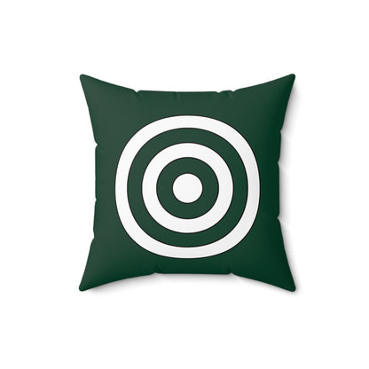 Dark Green, White Retro Target Cushion Pillow